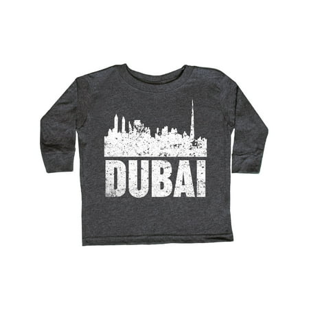 

Inktastic Dubai City Skyline with Grunge Gift Toddler Boy or Toddler Girl Long Sleeve T-Shirt