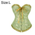 thumbnail image 2 of Women's Lace Up Boned Overbust Corset Bustier Lingerie Bodyshaper Top Princess corset - Green, 2 of 5