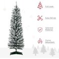 thumbnail image 3 of HOMCOM 5ft Tall Pencil Artificial Christmas Tree, Holiday Décor with Snow Flocked Branches, Green, 3 of 8