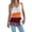 Orange, variant on Women'S Hollow Out Fringe Knitted Tank Top Sheer Sleeveless Long Vest V Neck Color Block Boho Vest Khaki L