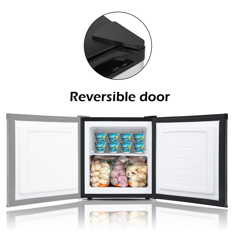 High-End Black Stainless Steel Upright Freezer