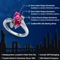 thumbnail image 2 of Gem Stone King 925 Sterling Silver Pink Created Sapphire Red Created Ruby and White Moissanite Ring for Women (1.79 Cttw, Heart Shape 6MM, Gemstone September Birthstone, Size 8), 2 of 6