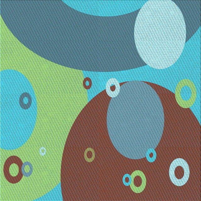 Ahgly Company Tapis d'Intérieur Lavables en Machine Carrés Transitionnels Vert Turquoise, 6' Carré