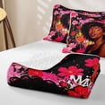thumbnail image 4 of Castle Fairy Black Girl Chic Floral Twin Quilt Set,Graffiti Splash Twin Coverlet Set,Pink Black, 4 of 7