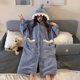 thumbnail image 5 of Lindo pijamas de lana Coral largo y grueso parejas bata de perro jengibre ropa de dormir azul ropa de invierno para el hogar mono de felpa suave, 5 of 5