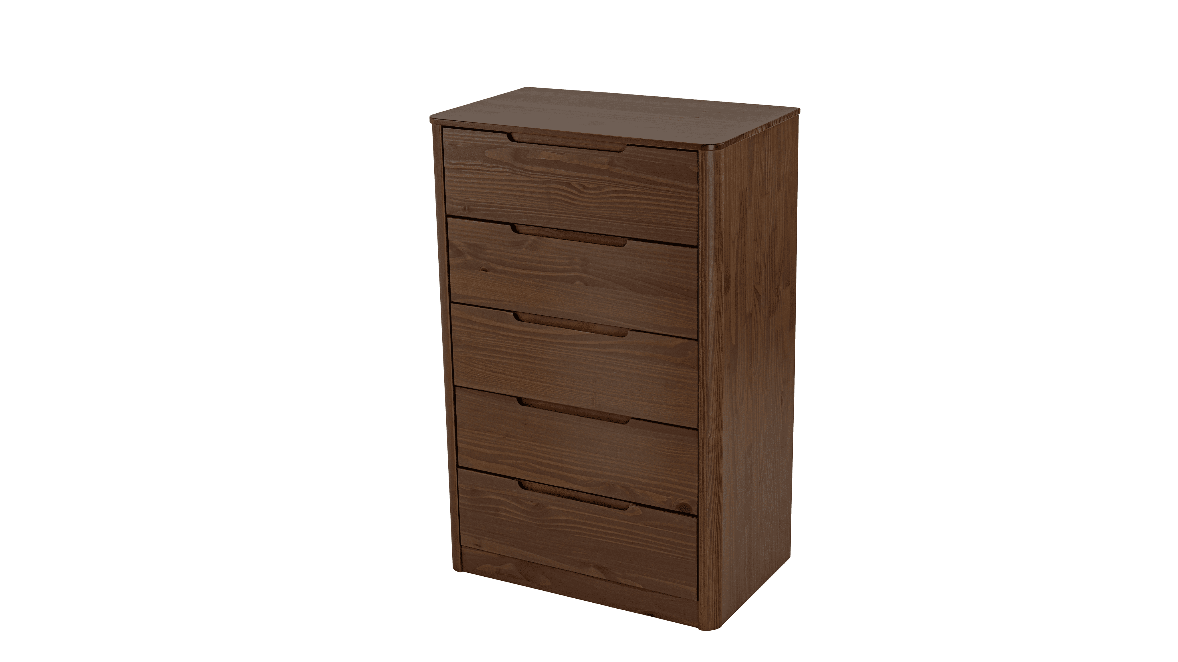 Monticello Solid Wood 5 Drawers Chest Brown - for Adults and Teens