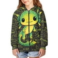 thumbnail image 3 of Uourmeti Geometry Art Axolotl Lightweight Zip Up Hoodie for Girls Long Sleeve with Pockets Comfy Casual Outerwear Teens Size 13-14, 3 of 7