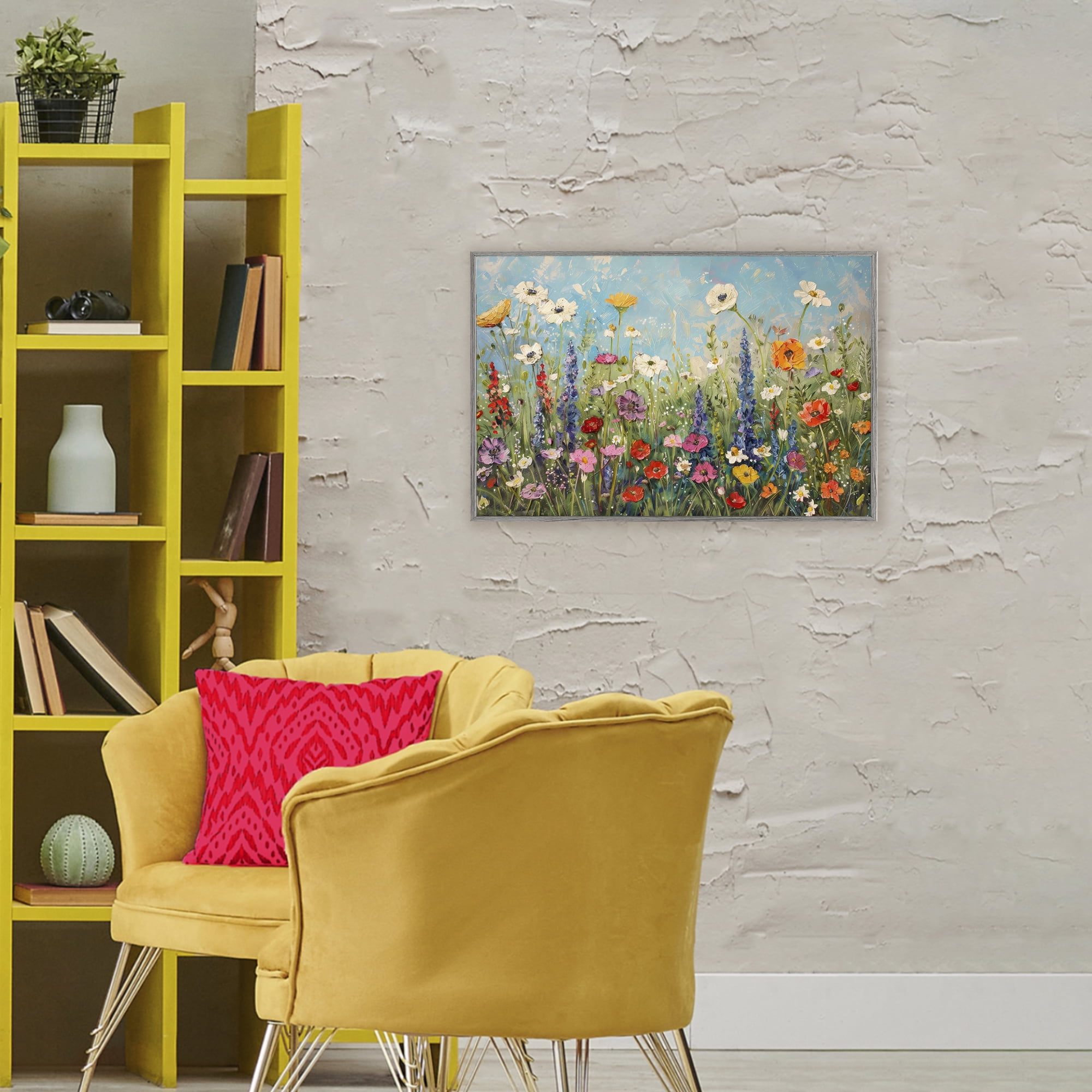 Stupell Industries Wildflower Field of Spring Blooms Gray Framed Giclee Art, design by Creative Studio