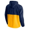 thumbnail image 3 of Men's Fanatics Navy/Gold Utah Jazz Anorak Block Party Windbreaker Half-Zip Hoodie Jacket, 3 of 3