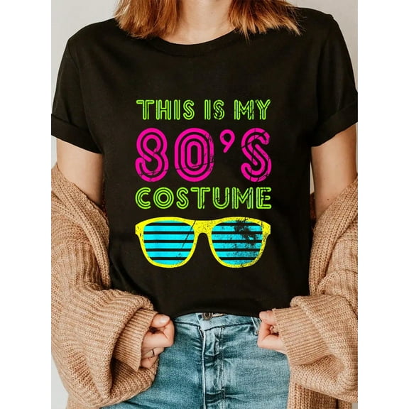 This Is My 80s Costume Neon T-Shirt 80's 90's Party Tee T-Shirt