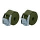 thumbnail image 1 of 2 Piezas Carga Amarre Abajo Correas con Leva Bloqueo Hebilla Nylon para Coche Negro  Army Green 1m*2.5cm, 1 of 1