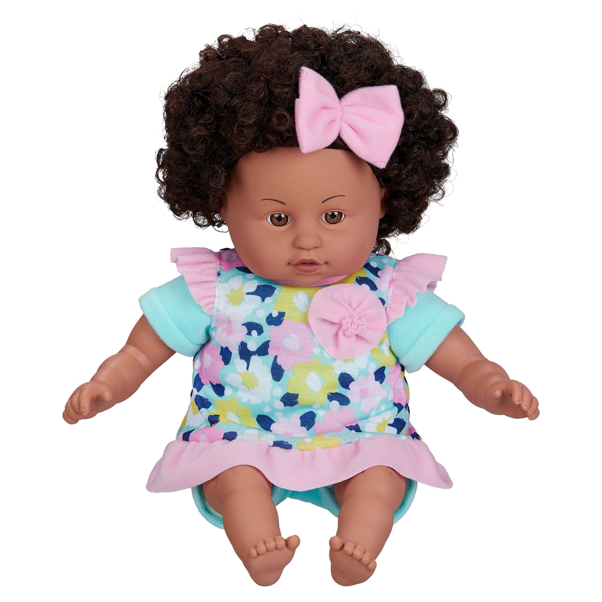 My Sweet Love 13" Pink & Teal Baby Doll and Wagon Play Set, 6 Pieces Included