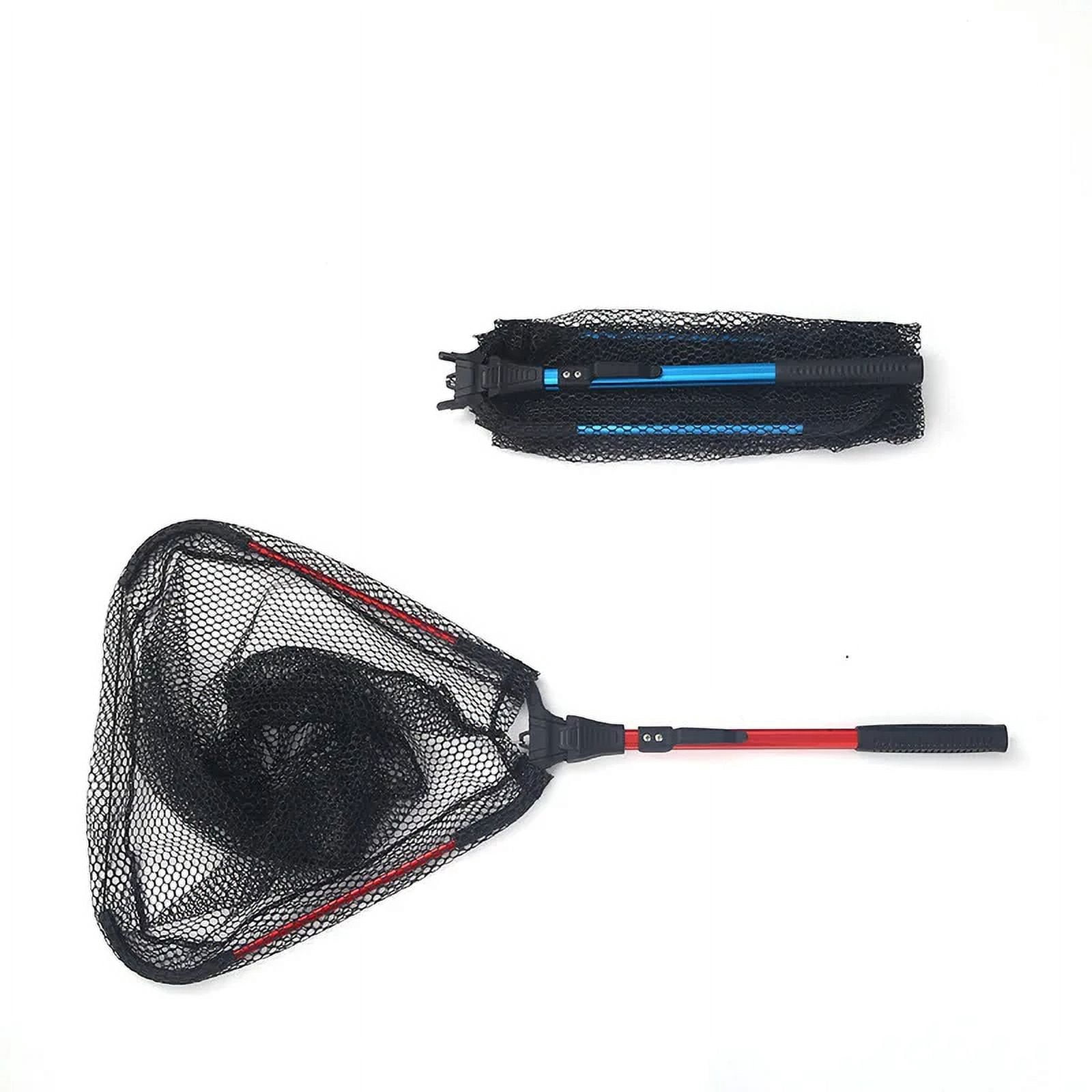 Portable Folding Fishing Landing Net Handheld Telescopic Handle Lure Stream Fishing Cast Mesh Fishing Tool Fly Fishing Net