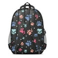 thumbnail image 3 of Black Dog Paw Footprint Backpack for School,Cute School Bag,Schoolbag with Adjustable Shoulder Straps & Padded Back,16.9 Inch, 3 of 5