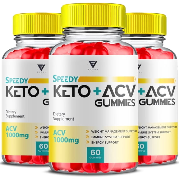 (3 Pack) Speedy Keto   ACV 1000mg Apple Cider Vinegar Gummies Vitamin B12 Vitamin B6 Gut Health Support Reviews (180 Gummies)