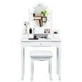 thumbnail image 4 of Pemberly Row MDF Vanity Dressing Table Set with 2 Side Drawers in White, 4 of 10