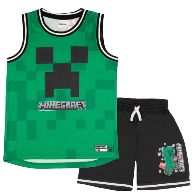 Set de baloncesto Minecraft Creeper para niños, talla 7, color verde