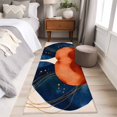 thumbnail image 4 of 2'x6' Rug Runners for Hallways Kitchen, Navy Blue Burnt Orange Non Slip Entryway Beside Floor Carpet Runner, Boho Artwork Geometric Modern Washable Laundry Room Bedroom Throw Rugs Mat for Family Pet, 4 of 8