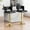 Black-Gold, variant on Sweiko Swivel PU Leather Bar Stools, 4pcs Adjustable Bar Chairs, Modern Upholstered Kitchen Counter Height Barstools, Silver Metal Leg Bar Stools with Backres, White