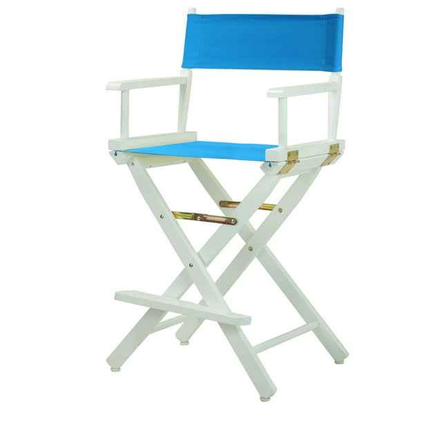 Casual Home 220-01/021-27 Director Chair 24"" - Counter Height Whiteframe/Turquoise Canvas