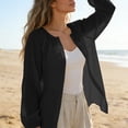 thumbnail image 3 of WAGUTH Women's UPF 50+ Sun Protection Shirts Crinkled Sheer Long Sleeve Button Down Tops Casual Beach Cover Up Blouses, 3 of 8