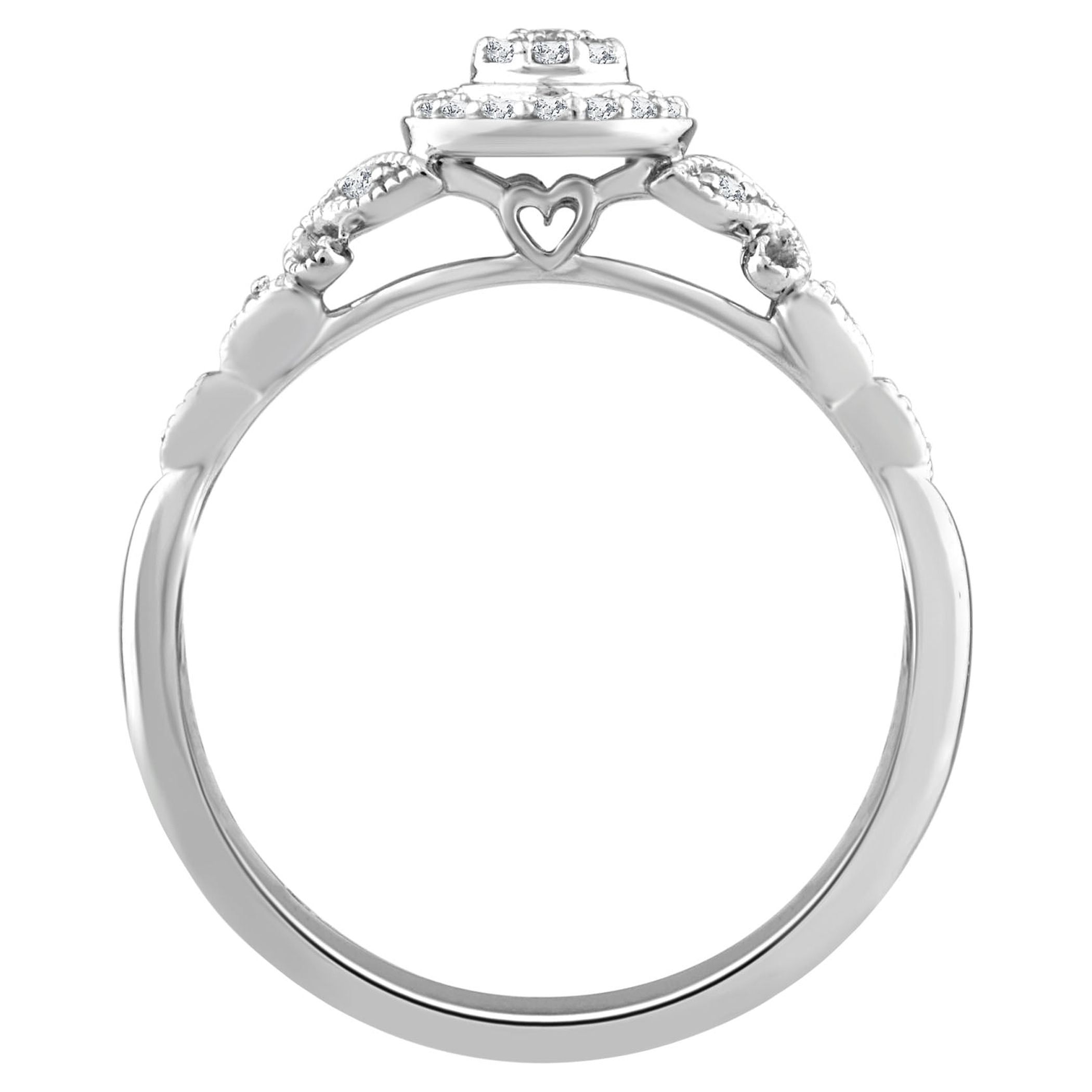 Color of Love 1/5 Carat T.W. Diamond Promise Ring in 10K White Gold (I-J,I3)