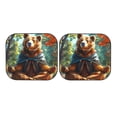thumbnail image 7 of Bingfone Maple Meditating Bear Windshield Sun Shade 2-Piece Foldable Car Front Window Sunshade for Most Sedans SUV Truck - Large, 7 of 7