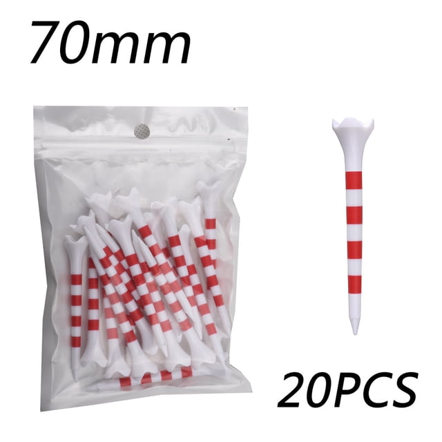 20 Pcs T-Shirts de Golf Support Imprimé Échelle Incassable Réduit la Friction T-Shirts de Golf Plastique Spin Latéral 5 Broches Fournitures de Golf 70mm Rouge