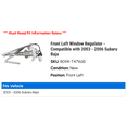 thumbnail image 2 of Front Left Window Regulator - Compatible with 2003 - 2006 Subaru Baja 2004 2005, 2 of 2