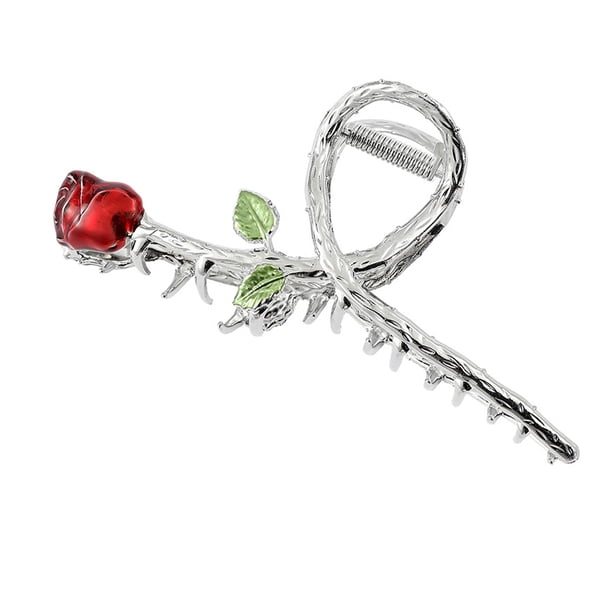 Pinza para el cabello de metal con forma de rosa, pasador para el cabello con forma de rosa, pinza para el cabello con forma de flor