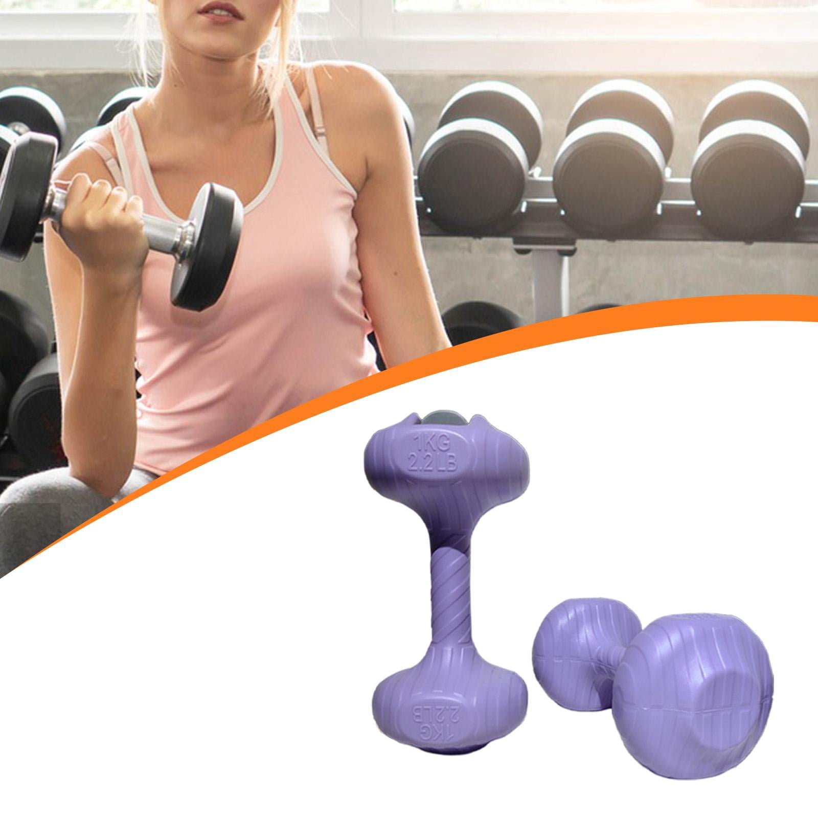 harayaa 2 Pieces Water Filled Dumbbell Travel Weights Multifunctional Leakproof Exercise 2kg