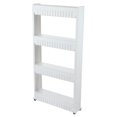 thumbnail image 2 of Basicwise QI003220 Armoire de Rangement Mince Organisateur 4 Tablettes Chariot Roulant Coulissant Tour avec Roues, 2 of 5