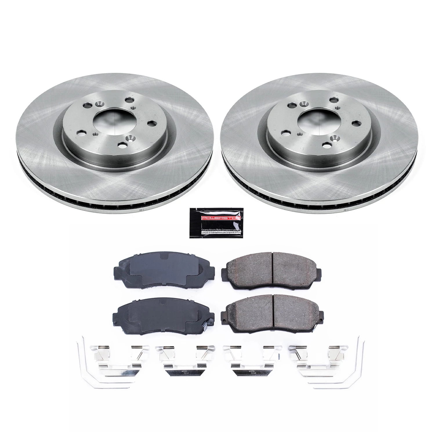 Power Stop Front Stock Replacement Brake Pad and Rotor Kit KOE5857 Fits 2012 Honda Odyssey