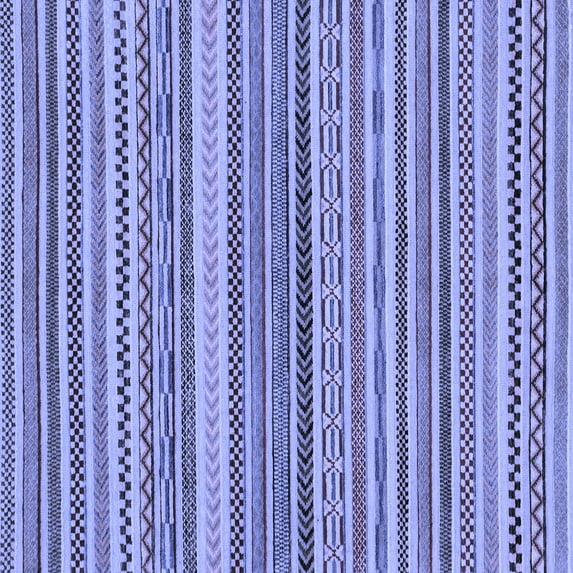 Ahgly Company Machine Washable Indoor Square Abstract Blue Modern Area Rugs, 7' Square