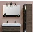 thumbnail image 3 of Kira Home Pierce 22" 3-Light Farmhouse Vanity / Bathroom Light + Funnel Metal Shades, Smoked Birch Wood Style + Black, 3 of 7