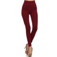 thumbnail image 3 of Women Tommy Control Super High Waist Leggings w/5½" Waistband Workout Yoga Pants - (Burgundy), 3 of 5