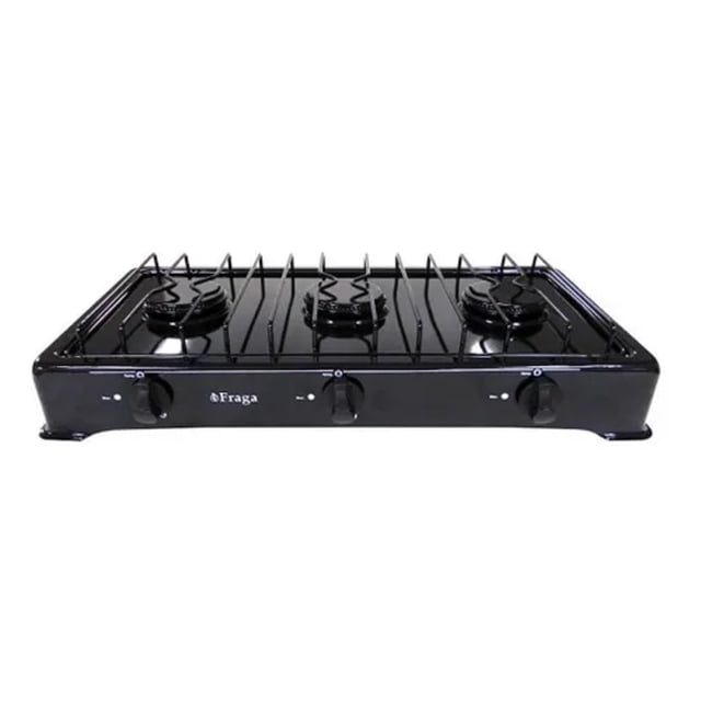 Parrilla Sobreponer Estufa Camping 3 Quemadores Negro Fraga Fraga P803_NEG