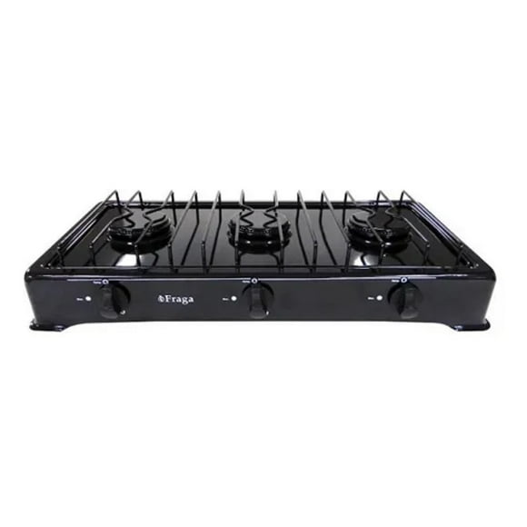 Parrilla Sobreponer Estufa Camping 3 Quemadores Negro Fraga Fraga P803_NEG