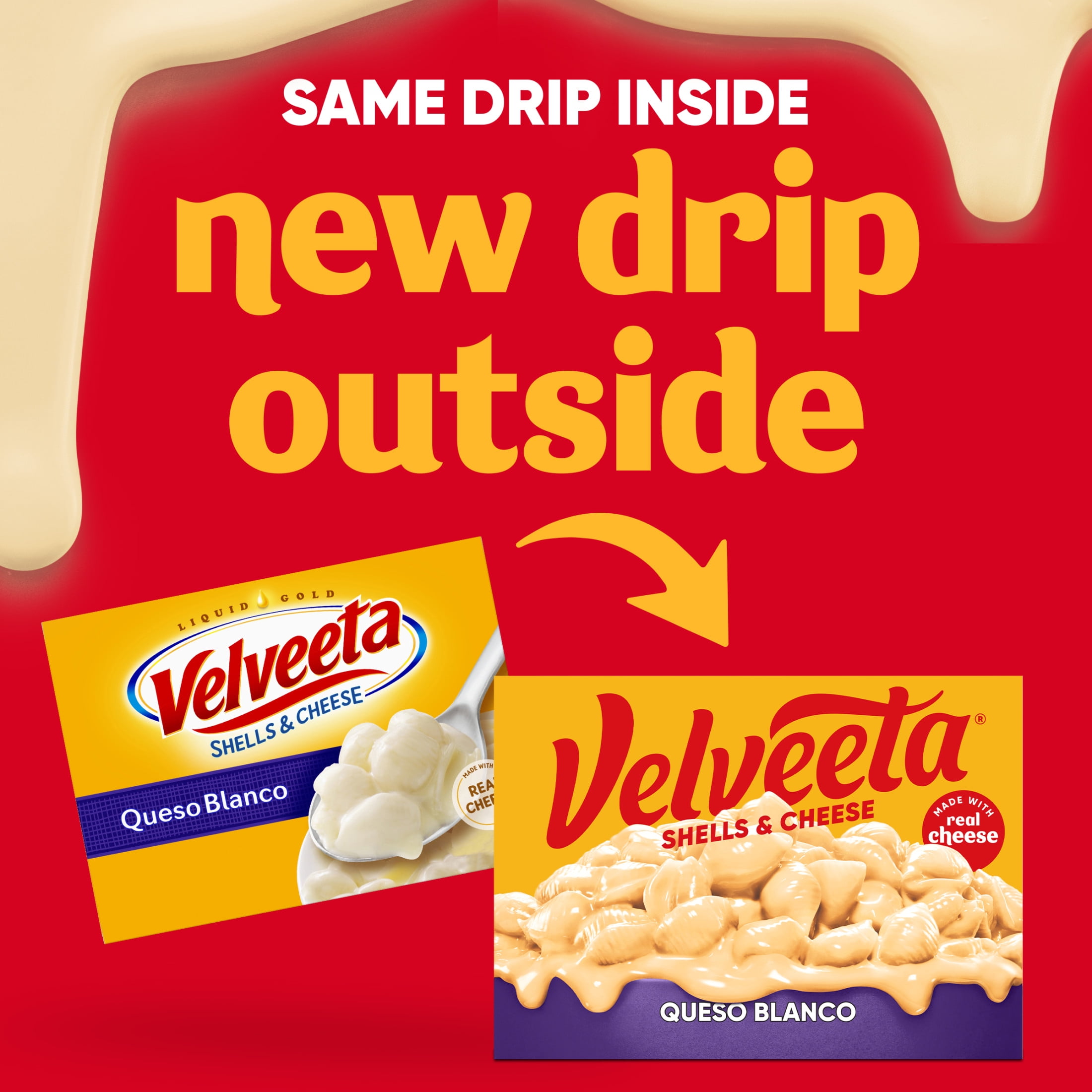(12 pack) Velveeta Shells and Cheese Queso Blanco Mac N Cheese Dinner, 12 oz Box, Shelf-Stable