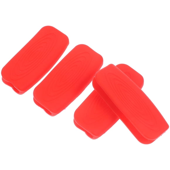FUTUREORYY 4Ud Protectores Para Mango De Olla De Silicona Roja Antiquemaduras Prácticos Y Flexibles
