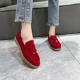 thumbnail image 1 of LSLJS Chaussures Décontractées pour Femmes à Bout Rond en Suède Uni à Talon Bas Confortables à Enfiler, Chaussures à Talons Bas, 1 of 8