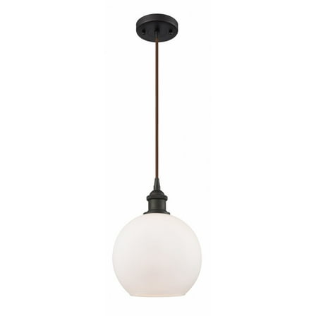 516-1P-OB-G121-8-Innovations Lighting-Athens - 1 Light Mini Pendant In Industrial Style-10 Inches Tall and 8 Inches Wide-Oil Rubbed Bronze