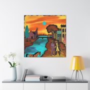 Frontier Town Scene - Canvas