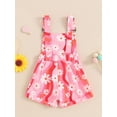 thumbnail image 4 of Bagilaanoe Toddler Baby Girl Jumpsuit Shorts Sleeveless Floral Print Romper Overalls 6M 12M 18M 2T 3T 4T Kids Short Pants Summer Clothes, 4 of 6