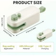 thumbnail image 6 of Mini Bag Sealer with Cutter and Magnet, 2026 New Rechargeable Portable Resealer Machine for Snack Plastic Bags, Upgrade 2 in 1 Bag Sealer Heat Seal with Cutter Food Storage Travel (Green+Brown), 6 of 10