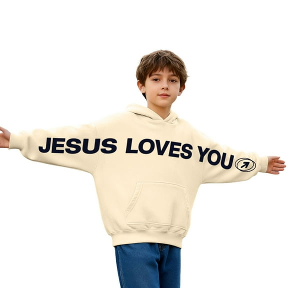 WOYY Toddler Boys Hoodie Fashion Letter Print Lined Hooded Sweatshirt, Sizes 3-4T