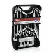 Hyper Tough 32-Piece Combination Wrench Set, SAE & Metric, Chrome Vanadium Steel, Standard & Stubby Sizes, Storage Case Included