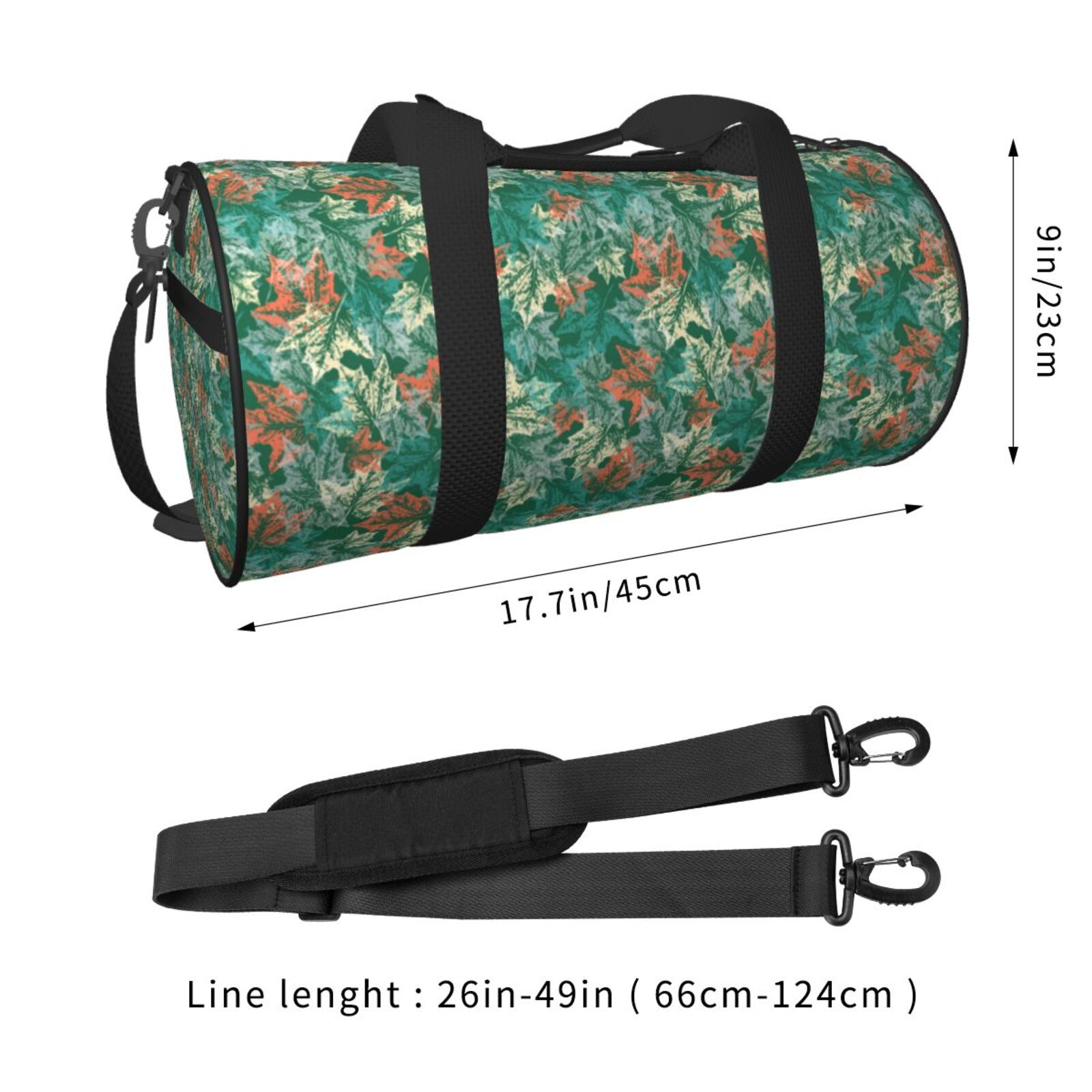Vsdgher Autumn Maple Leaves 1 45L Foldable Duffel Bag, Sports Gym Bag,Overnight Bag, Portable Weekender Bag for Airplanes