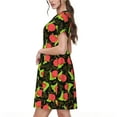 thumbnail image 2 of Rateoe Cartoon Snail Pattern Women’s Short Sleeve Dress – Casual Elegant Summer A-Line Dress for Everyday Wear, 2 of 6