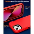 thumbnail image 3 of iPhone 13 Heavy Duty Case {Shock Proof Case with 3 Layer Rubber, Shatter Resistant, [Tough Armour] Rugged Case Compatible for iPhone 13} Red, 3 of 7